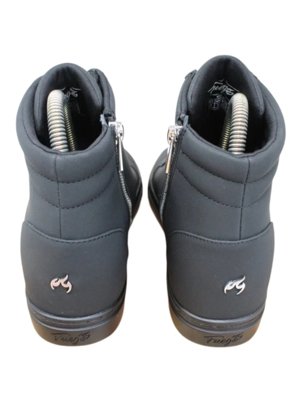 Fuego Black Wedge High-Top Sneaker Boots - Picture 3 of 6